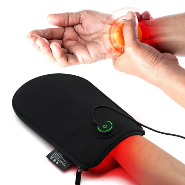 ถุงมือบำบัดด้วยแสงสีแดงที่สวมใส่ได้ปาล์มอินฟราเรด LED Light Therapy Mitten